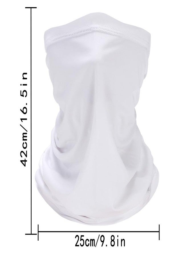 Fanjin 6 Pack Breathable Bandana Face Mask, Summer UV Protection Cooling Neck Gaiter Face Clothing (White) - Image 2